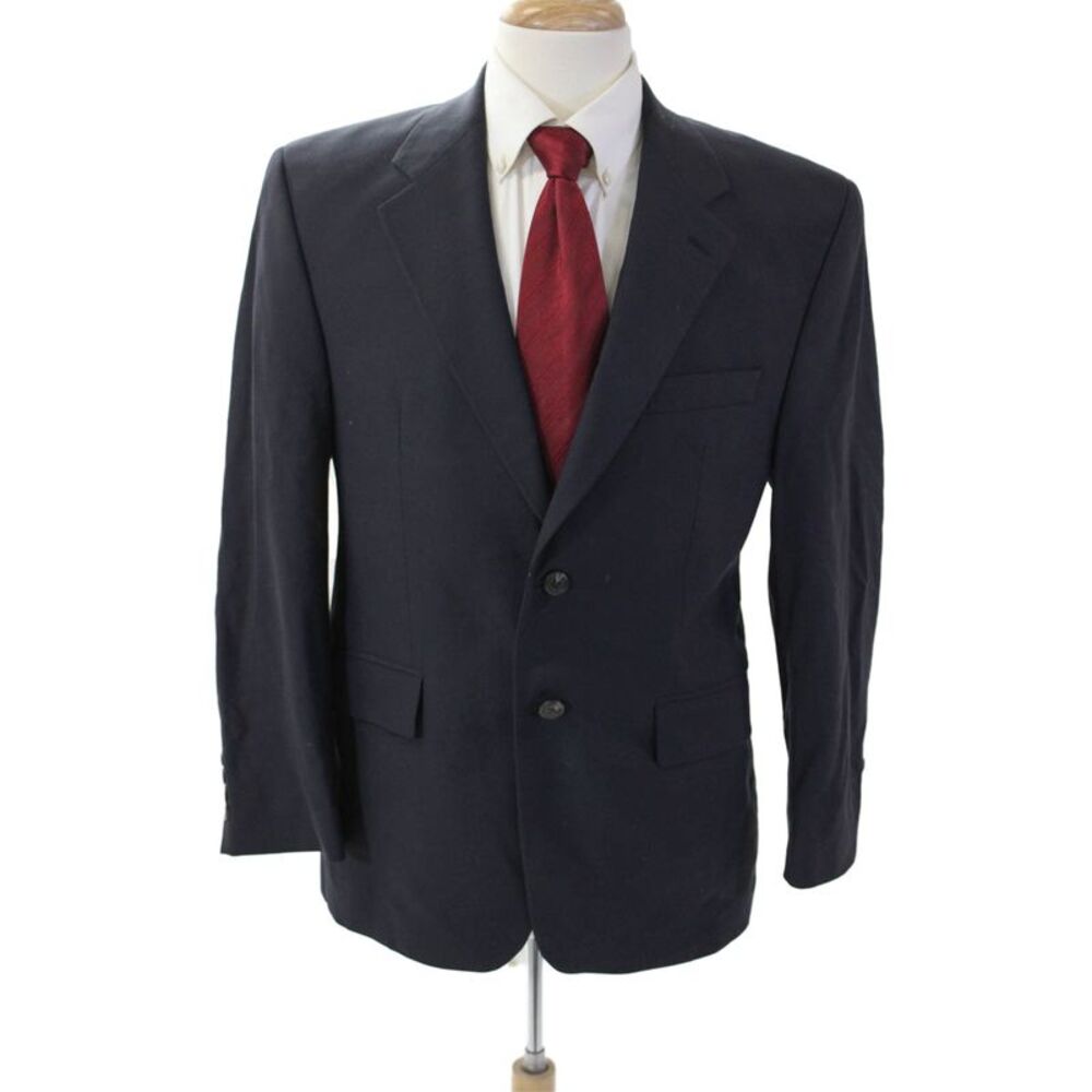 Lauren Ralph Lauren Mens Dark Blue Blazer Button 97% Wool Size 40